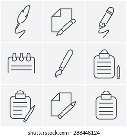Line Icons Style Writing icons