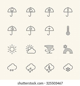 Line icons. Weather