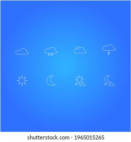 Line icons weather for apps and website