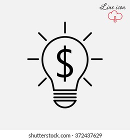 Line icon-the idea of the dollar