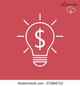 Line icon-the idea of the dollar