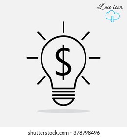 Line icon-the idea of the dollar