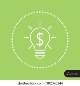 Line icon-the idea of the dollar