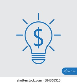 Line icon-the idea of the dollar
