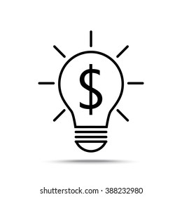 Line icon-the idea of the dollar
