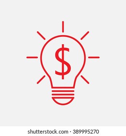Line icon-the idea of the dollar