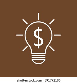 Line icon-the idea of the dollar
