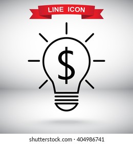 Line icon-the idea of the dollar