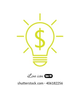 Line icon-the idea of the dollar