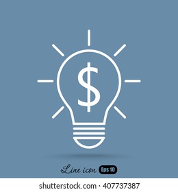 Line icon-the idea of the dollar