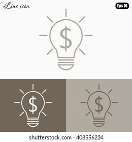 Line icon-the idea of the dollar