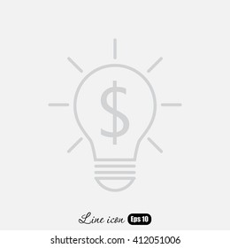 Line icon-the idea of the dollar