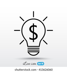 Line icon-the idea of the dollar