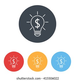 Line icon-the idea of the dollar