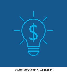 Line icon-the idea of the dollar