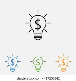 Line icon-the idea of the dollar