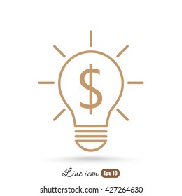 Line icon-the idea of the dollar