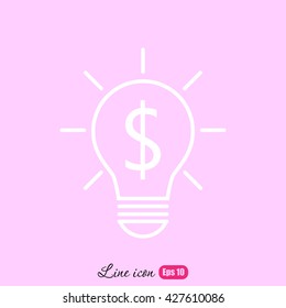 Line icon-the idea of the dollar