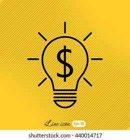 Line icon-the idea of the dollar