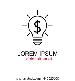 Line icon-the idea of the dollar