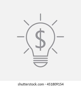 Line icon-the idea of the dollar