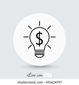 Line icon-the idea of the dollar