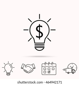 Line icon-the idea of the dollar