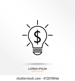 Line icon-the idea of the dollar