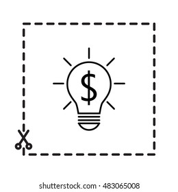 Line icon-the idea of the dollar