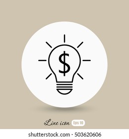 Line icon-the idea of the dollar