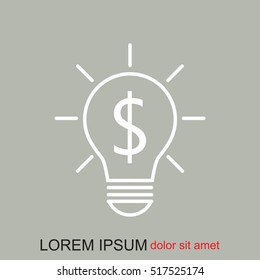 Line icon-the idea of the dollar