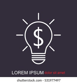 Line icon-the idea of the dollar