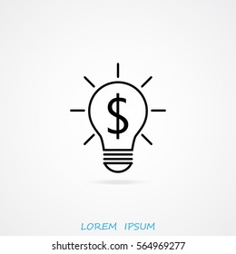 Line icon-the idea of the dollar