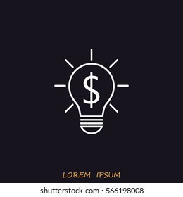 Line icon-the idea of the dollar