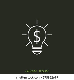 Line icon-the idea of the dollar
