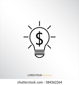 Line icon-the idea of the dollar