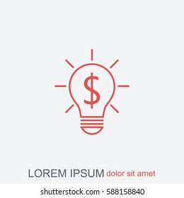 Line icon-the idea of the dollar