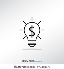 Line icon-the idea of the dollar