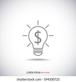 Line icon-the idea of the dollar