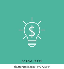 Line icon-the idea of the dollar