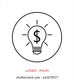 Line icon-the idea of the dollar