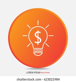 Line icon-the idea of the dollar