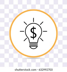 Line icon-the idea of the dollar