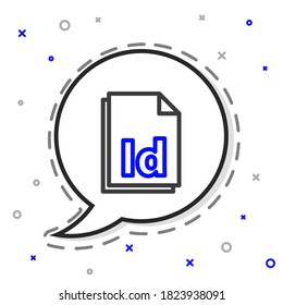 Icono de documento de ID de línea Archivo aislado en fondo blanco. Concepto de esquema colorido. Ilustración vectorial