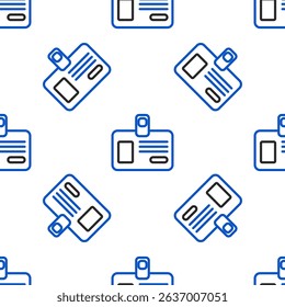 Line Identification badge icon isolated seamless pattern on white background. It can be used for presentation, identity of the company, advertising. Colorful outline concept. Vector