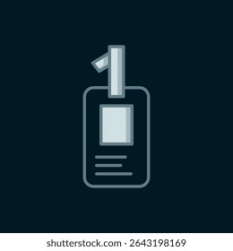 Line Identification badge icon isolated on black background. It can be used for presentation, identity of the company, advertising. Flat filled outline style with shadow. Vector