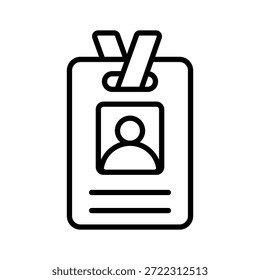 line identification card icon representing professional profile.