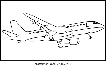 line illustration of an airplane