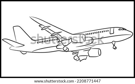 line illustration of an airplane