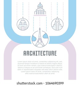 Line illustration of architecture. Concept for web banners and printed materials. Template for website banner and landing page.